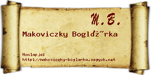Makoviczky Boglárka névjegykártya